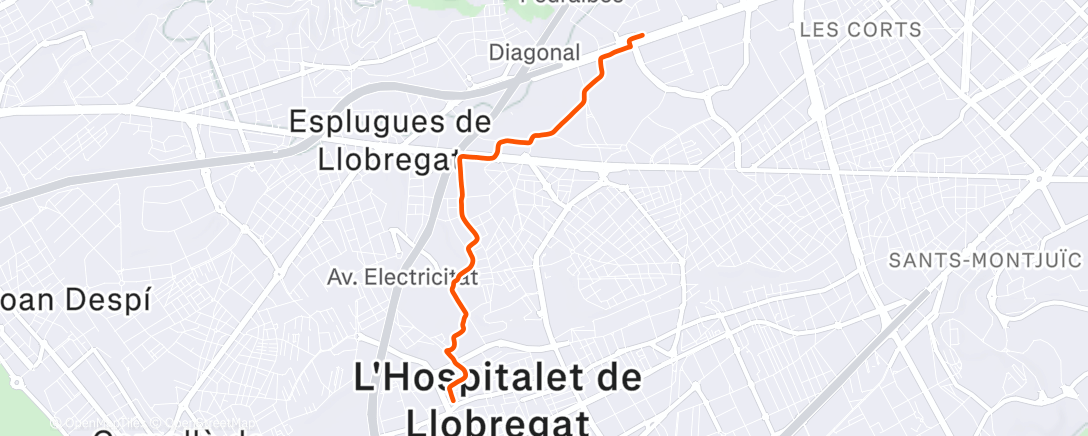 Map of the activity, Carrera de mañana