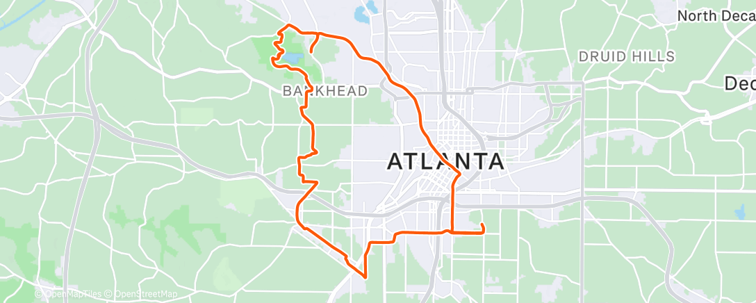 Map of the activity, Afternoon Ride