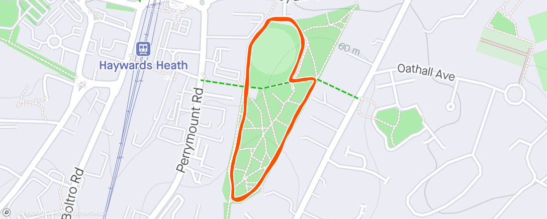 Map of the activity, parkrun 250