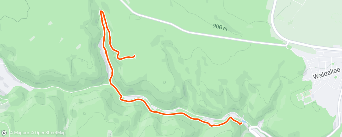 Map of the activity, Mountainbike-Fahrt am Abend