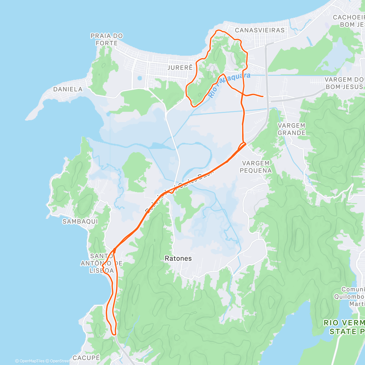 Map of the activity, Pedalada matinal