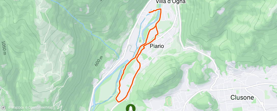 Map of the activity, Afternoon Run