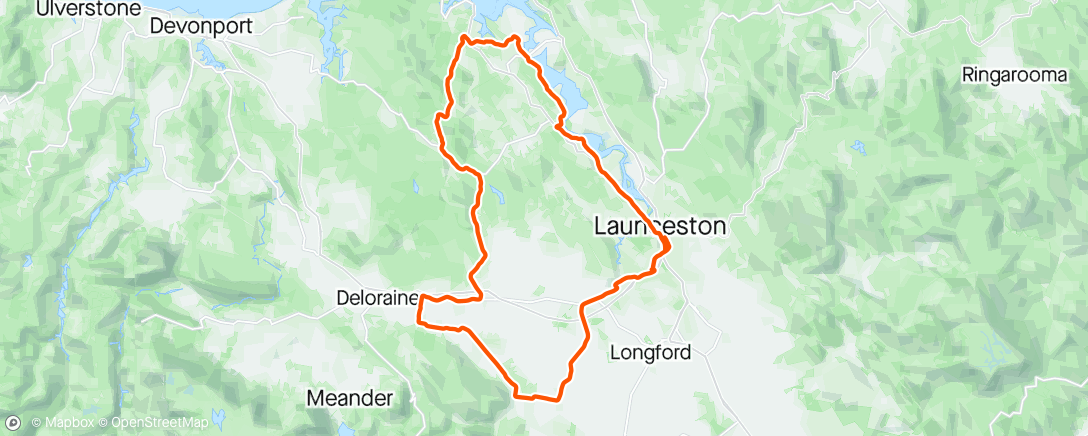 Map of the activity, Tas Police Charity ride