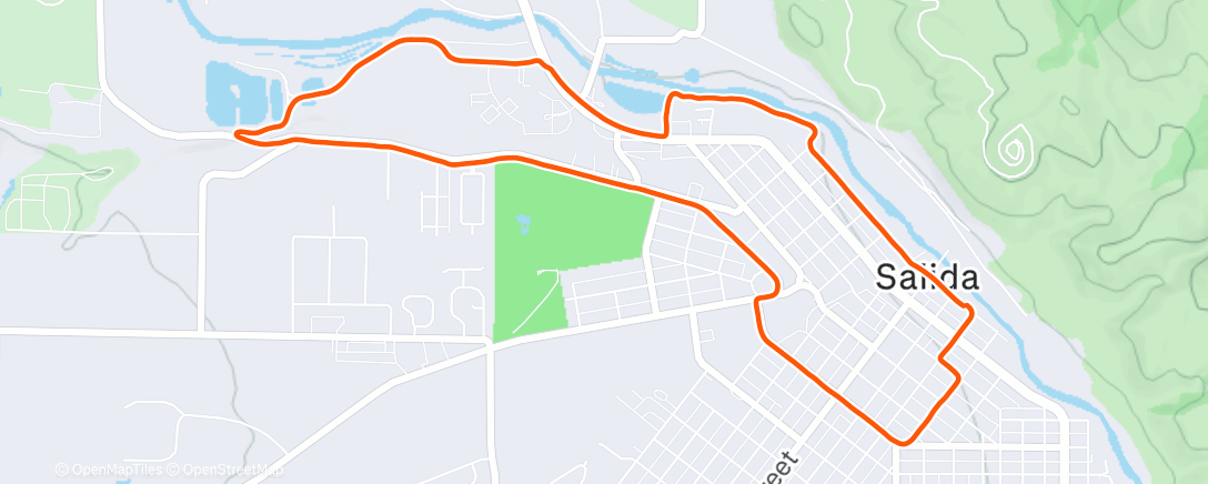 Map of the activity, Afternoon Run