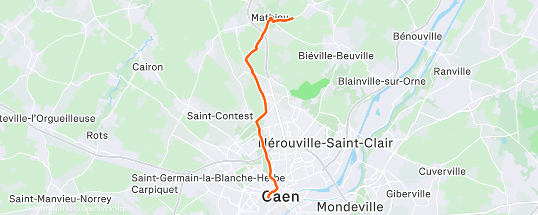 Map of the activity, Running