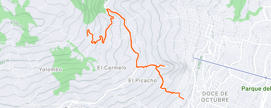 Карта физической активности (Carrera por Picacho y Vda el Carmelo)