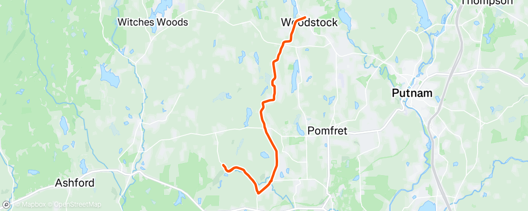 Map of the activity, Ride with Tom
