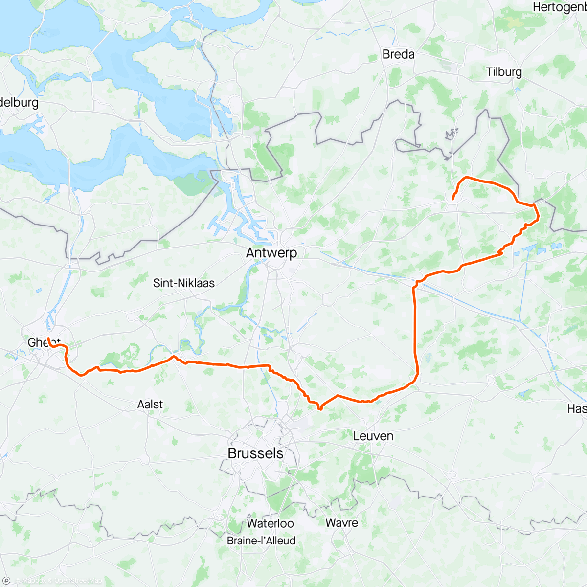 Map of the activity, Kempen - Gent