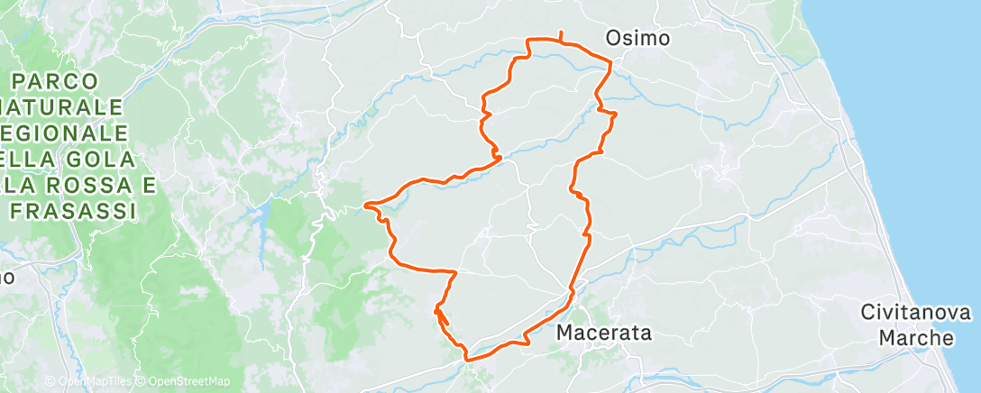 Map of the activity, Pedalata mattutina