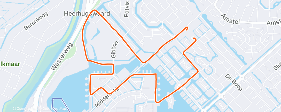Map of the activity, Middagwandeling