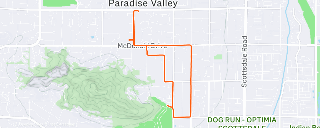 Map of the activity, Morning Run