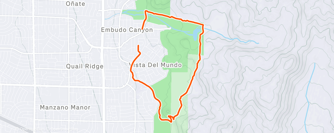 Map of the activity, Afternoon Run
