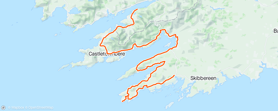 Map of the activity, West cork audax recce