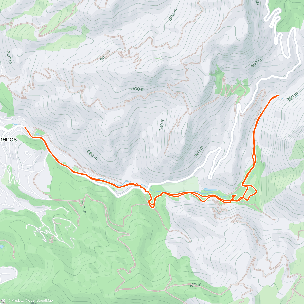 Map of the activity, Direction ➡️ la Vallée de Saint Pons 🤩 pour une séance 🏃 au seuil 👌😃