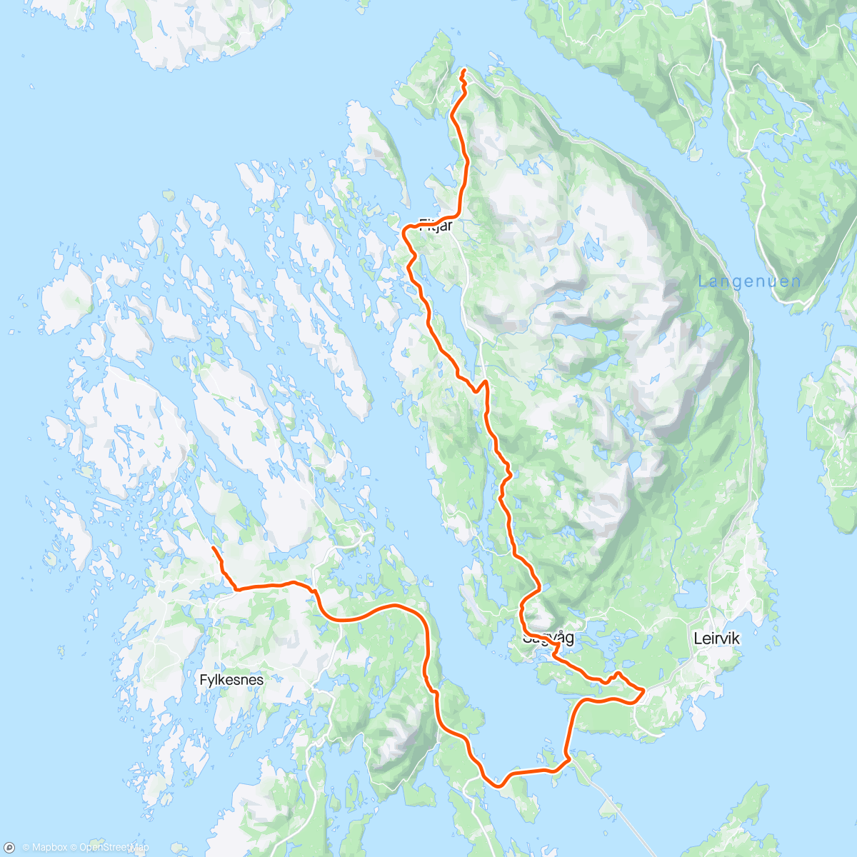Mapa de la actividad, Sandvikvåg - Bømlo