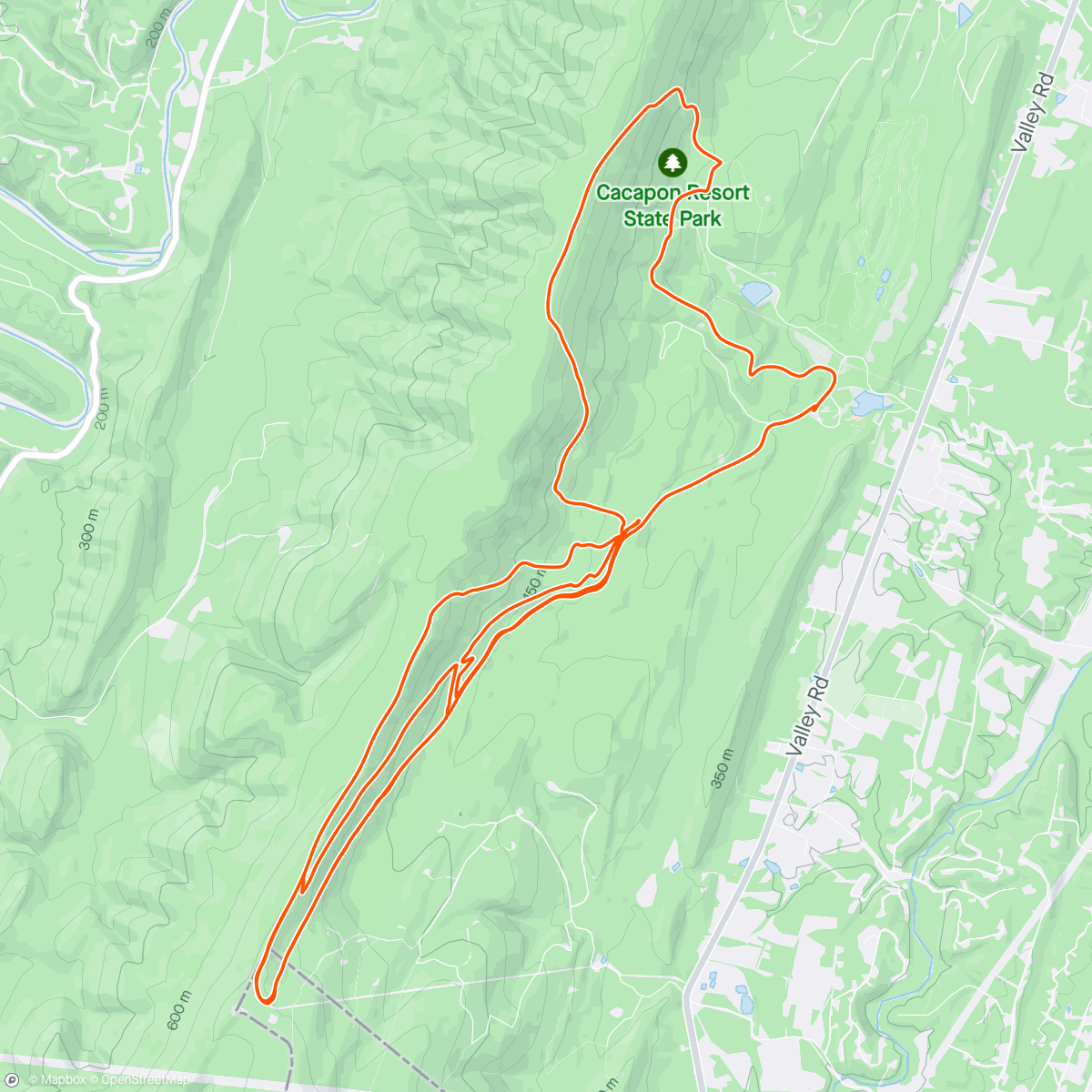 Mapa da atividade, Cacapon Enduro