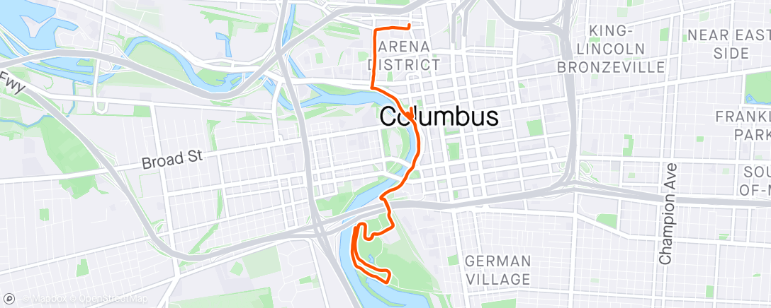 Map of the activity, Whatsupppp Columbus
