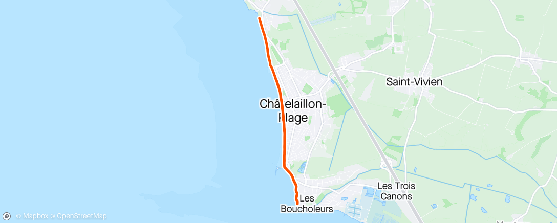 Map of the activity, Run a la plage