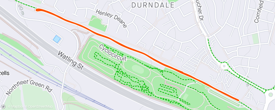Mapa da atividade, Cyclopark Parkrun