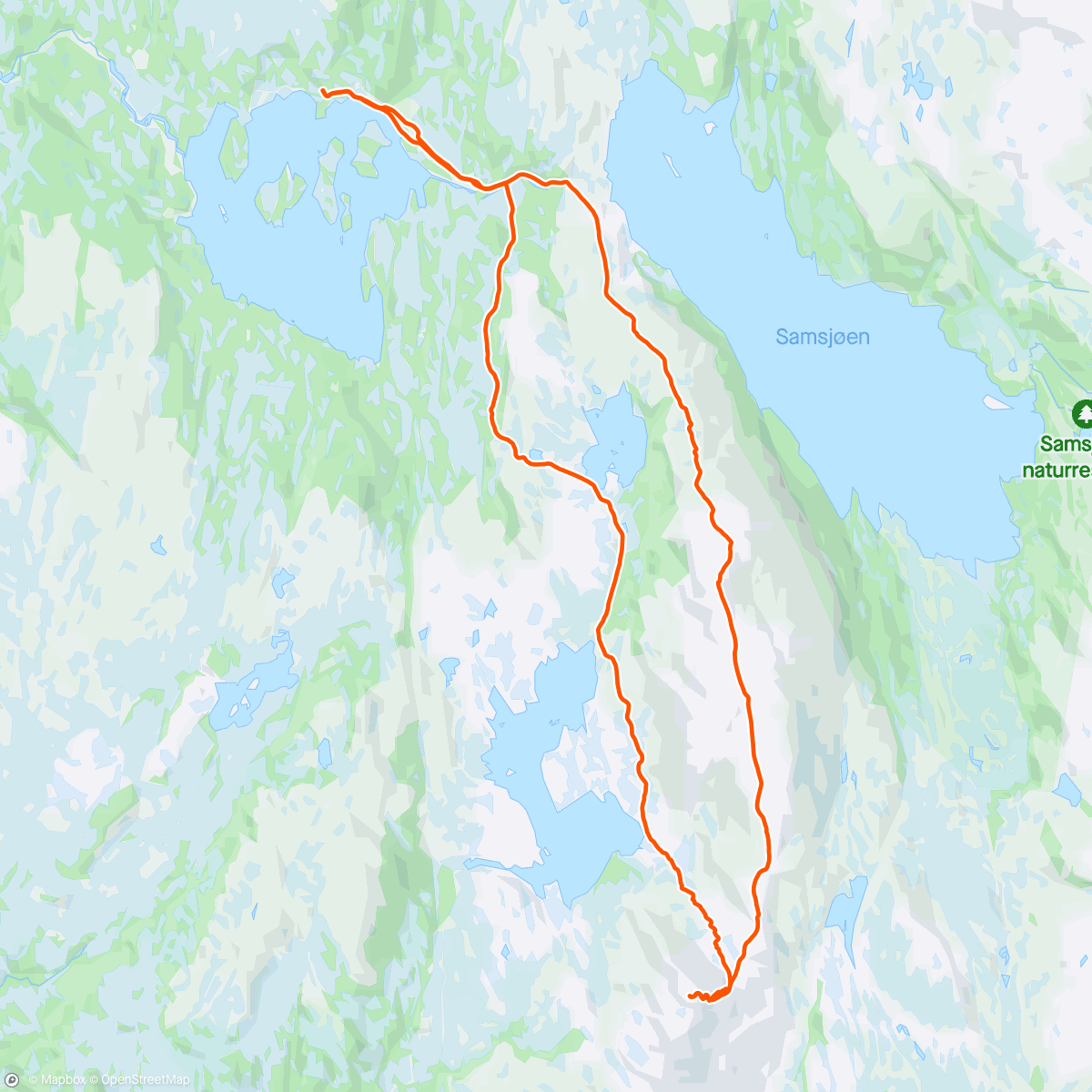 Mapa de la actividad, Samsjøvola - Burufjellet😎