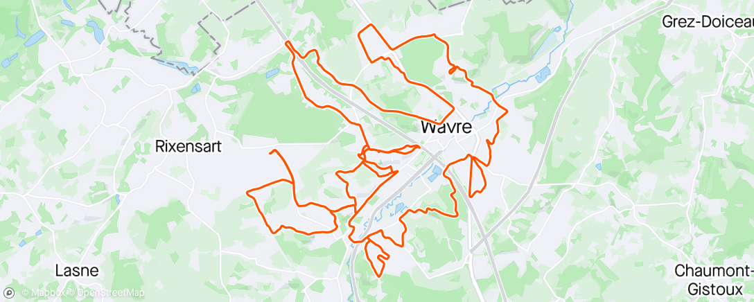 Map of the activity, Autour de Wavre