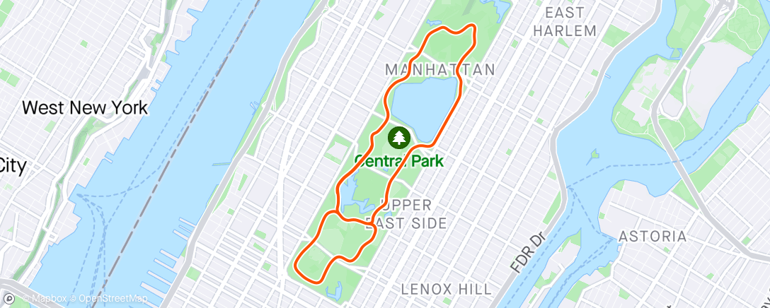 Map of the activity, 28/3/2024 Zwift in New York