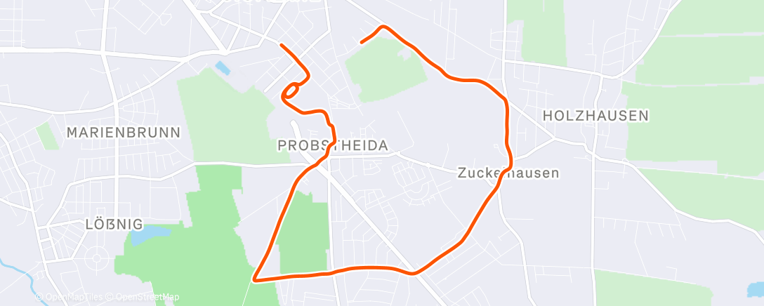 Map of the activity, Mittagslauf