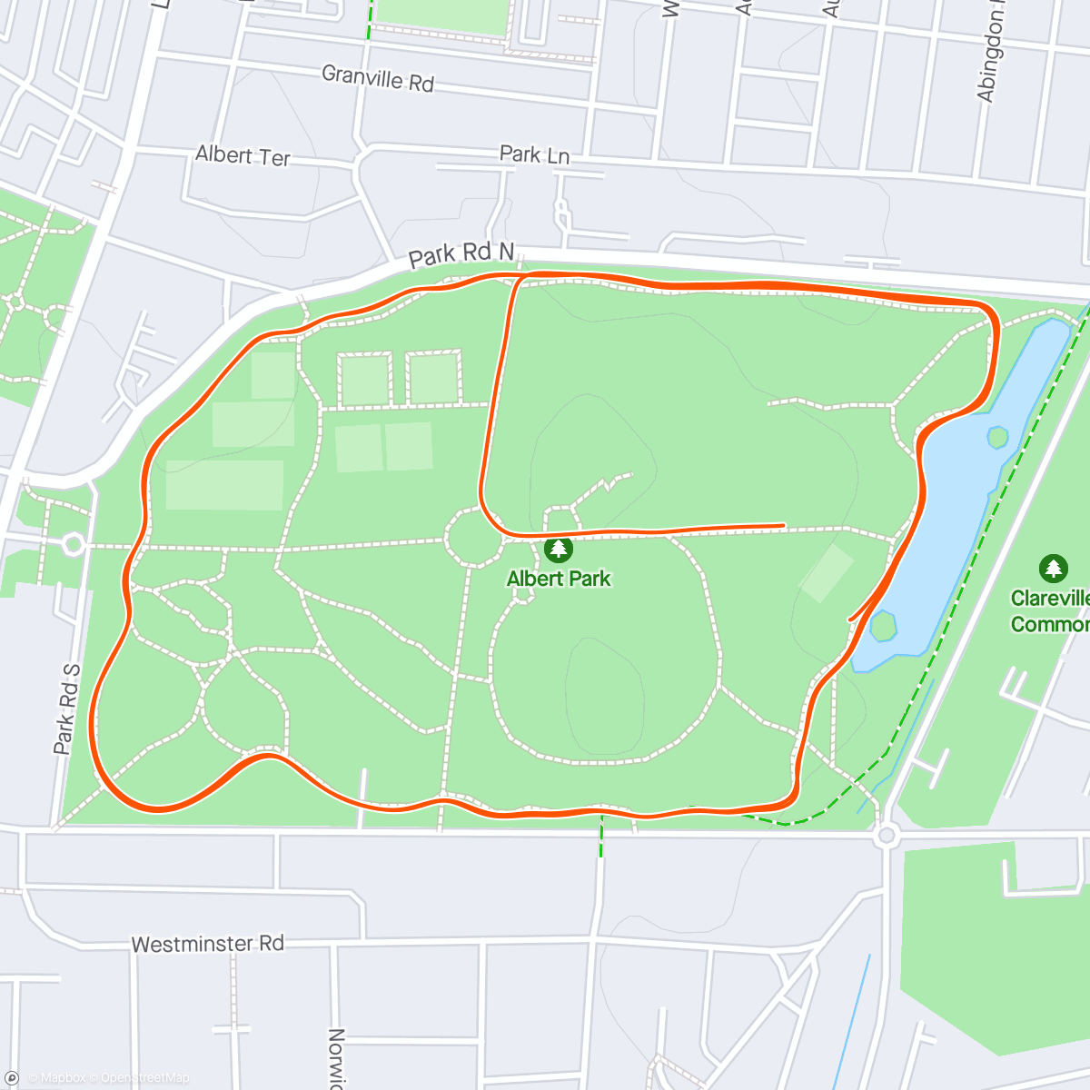 Map of the activity, Park Run #47
