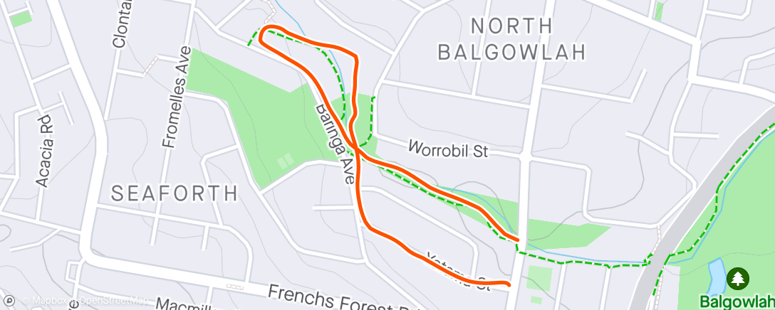 Map of the activity, A Wee Morning Run