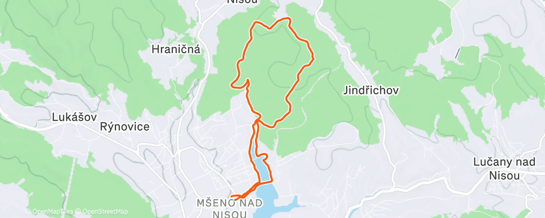 Map of the activity, Afternoon Run