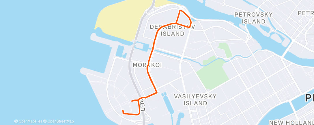 Map of the activity, Дневной забег