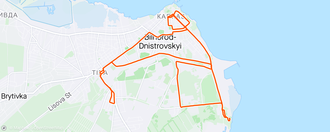 Map of the activity, Вечерний заезд