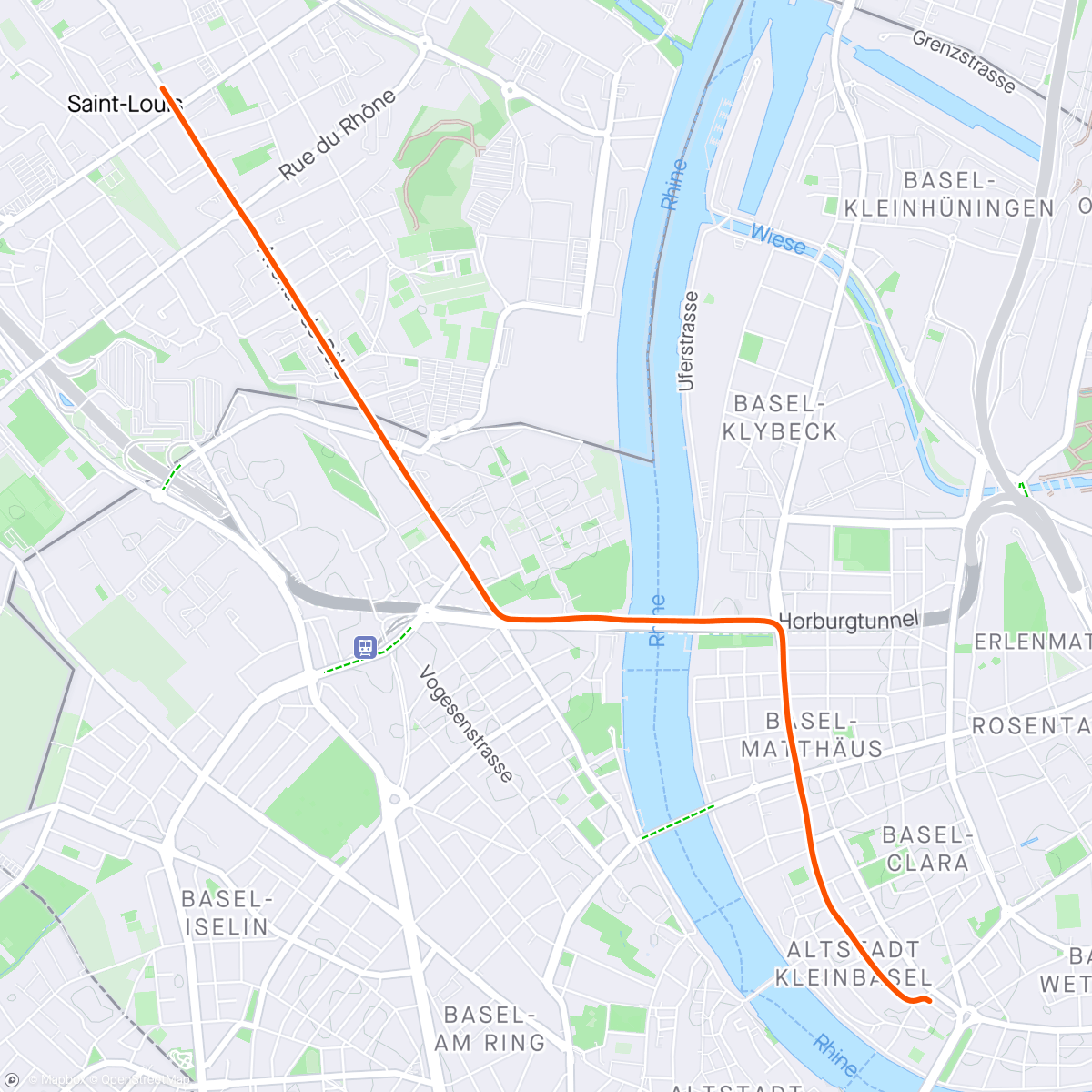 Map of the activity, Retour gare Saint Louis avec de belles lumières de fin de journée