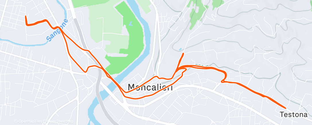 Map of the activity, Corsa serale