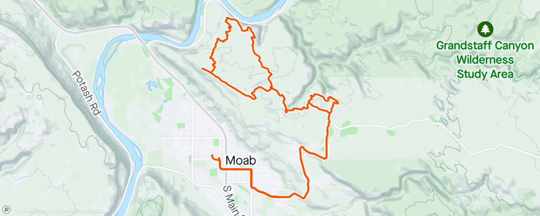 Map of the activity, Slickrock trail