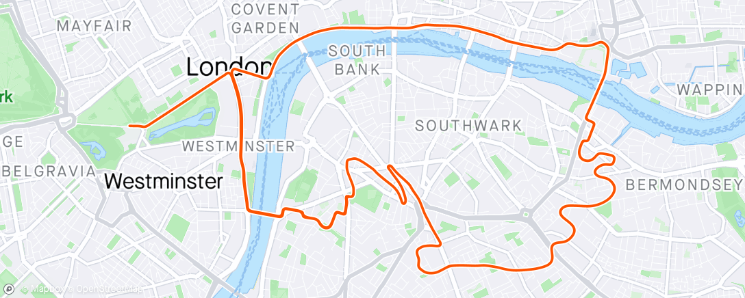 Map of the activity, Zwift - part of The PRL in London