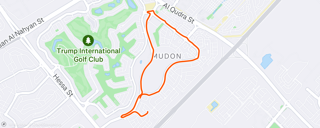 Map of the activity, Afternoon Run