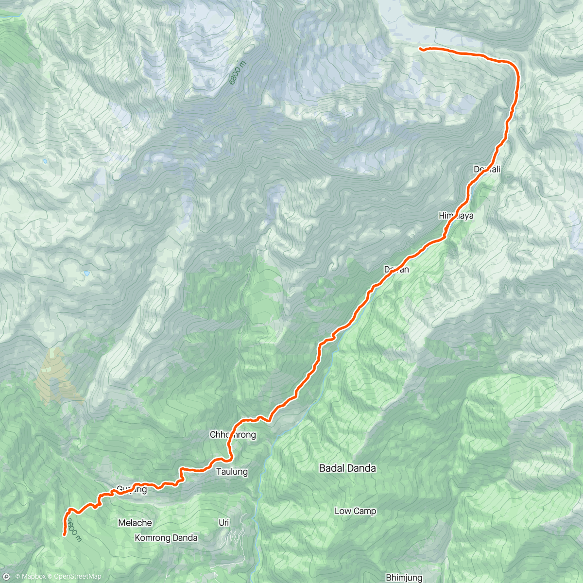 Map of the activity, Himal race stage 1