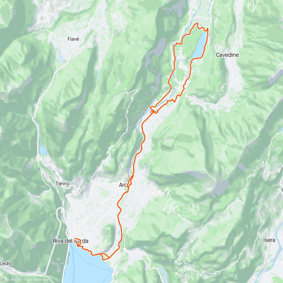 Mapa de la actividad, Lago di Cavedine