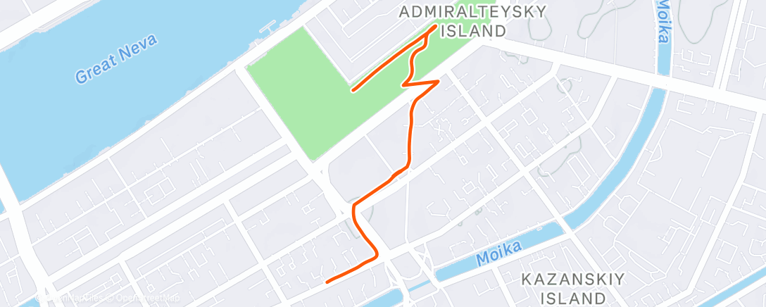 Map of the activity, Дневной забег