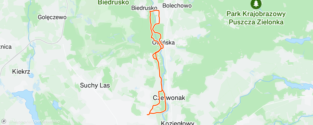 Map of the activity, Lunch Ride