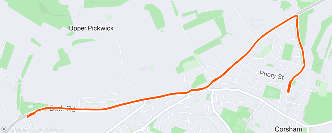 Map of the activity, Evening Run