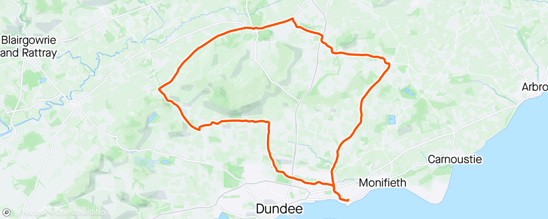Map of the activity, Newtyle and Glamis loop