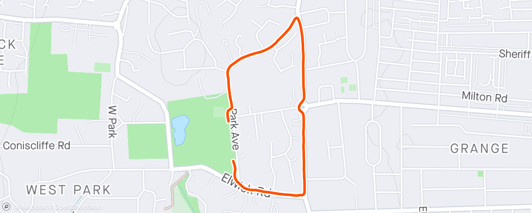 Map of the activity, Lunch Run stride repeats