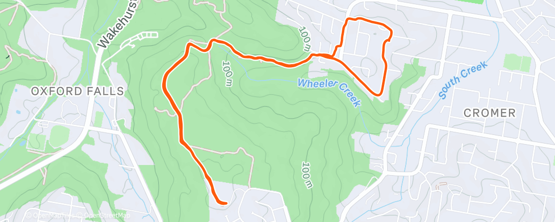 Map of the activity, Afternoon Trail Run
