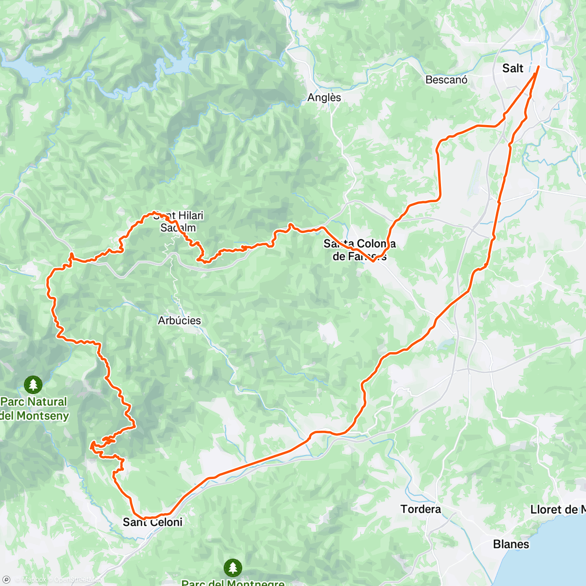 Mapa de la actividad (Montseny Loop)