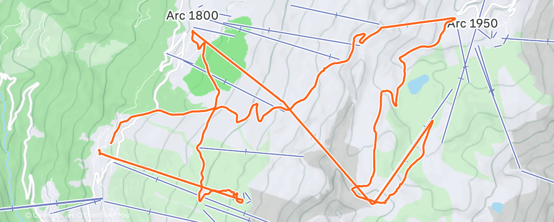 Map of the activity, Skiën dag 1