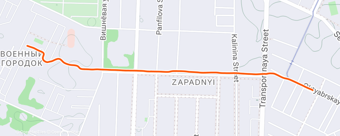 Map of the activity, Вечерний забег