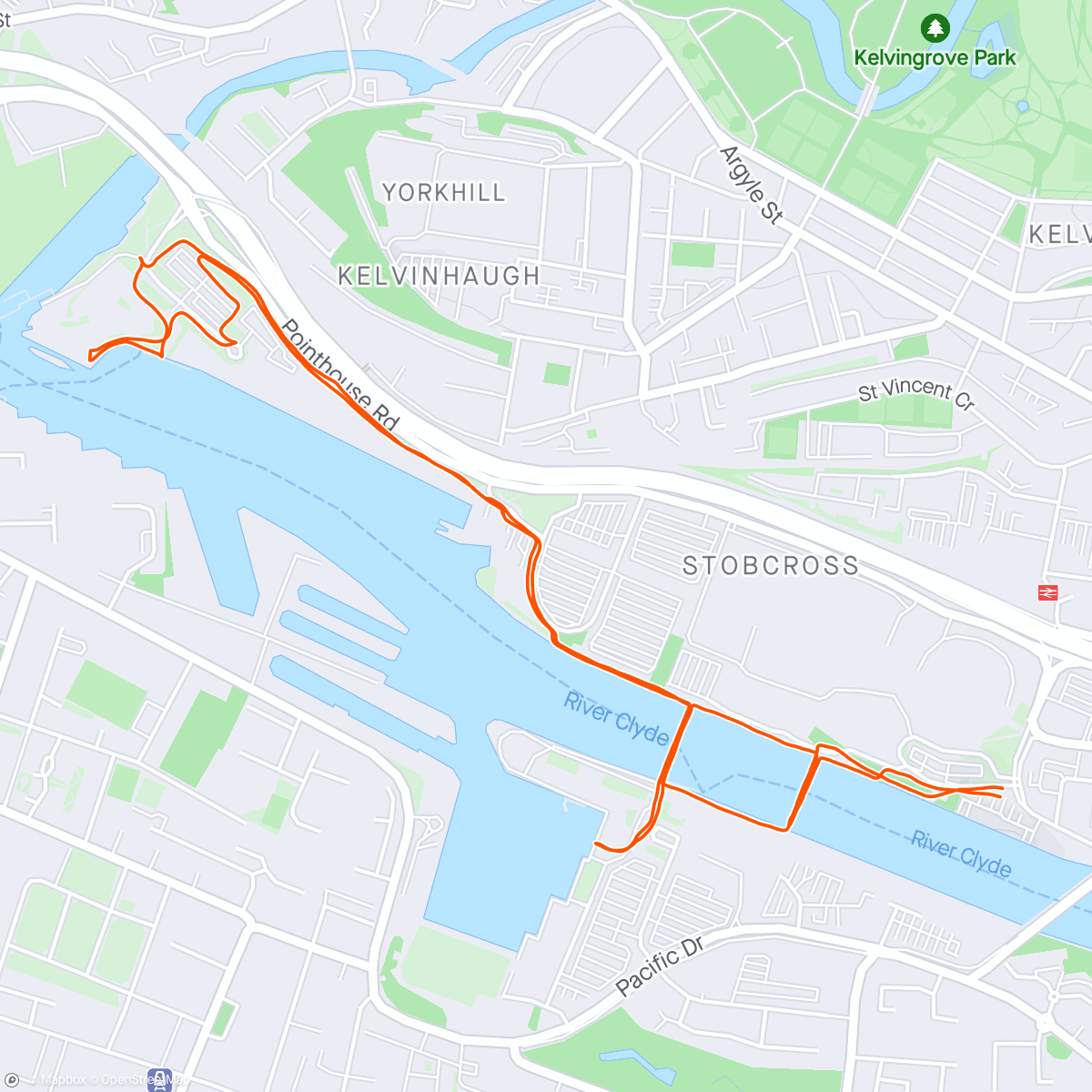 Map of the activity, BBC filming run