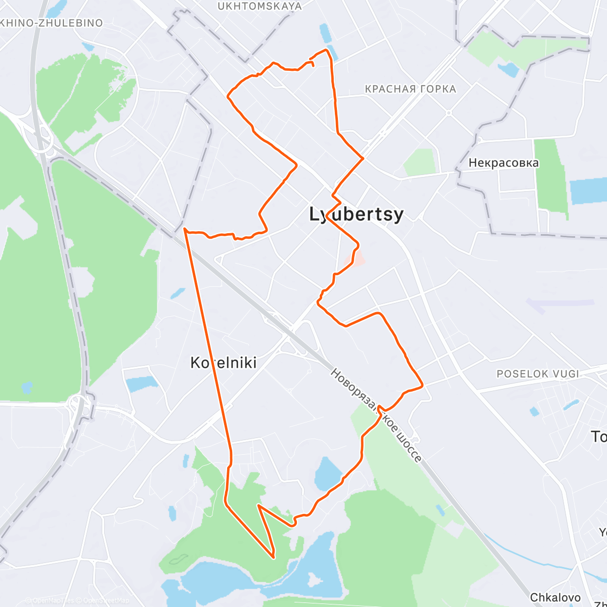 Map of the activity, Полуденный забег, тест 1 петли Марафона у Дома